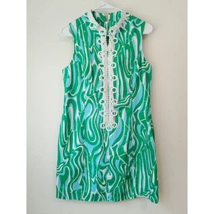 Vestido Lilly Pulitzer Alexa Shift Resort Blanco Buscadores Guardián Encaje Talla 10 NUEVO - Imagen 1 de 6