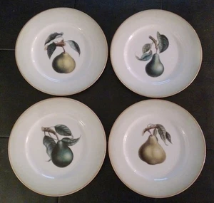 Set of 4 Williams Sonoma Pear Botanical Japanese Salad / Dessert Plates WSO35 - Picture 1 of 6