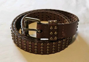 J.Crew Size M40.5" Leather Belt Studded Vintage Western Distressed Fashion Style - Picture 1 of 8