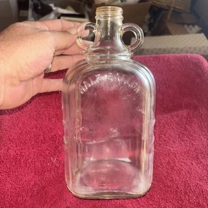 Brocca vintage mezzo gallone in vetro trasparente testurizzato con doppio passante per dita - Foto 1 di 5
