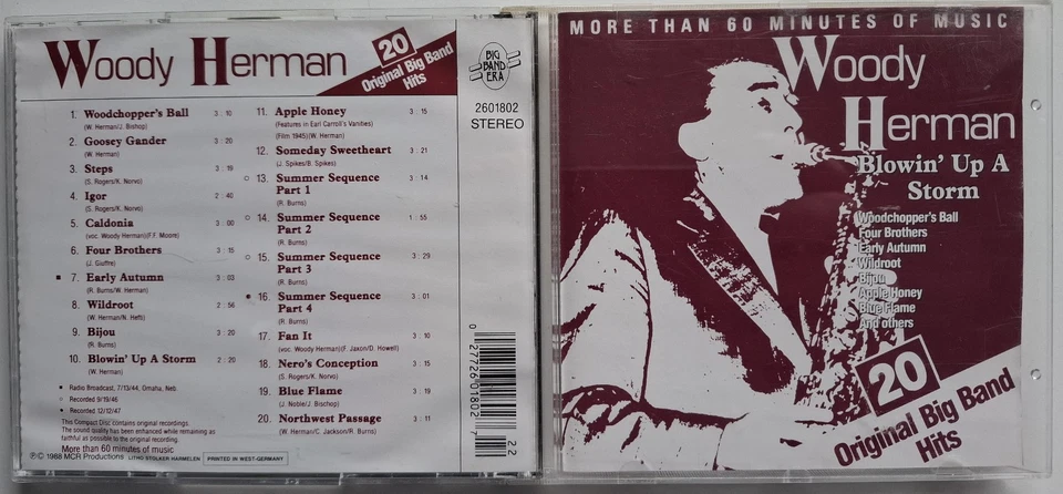 WOODY HERMAN   -   20 ORIGINAL BIG BAND HITS   -   CD  1988   -   WIE NEU - Bild 1 von 1