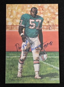 Tarjeta artística de línea de gol firmada por DWIGHT STEPHENSON-SALÓN DE LA FAMA-MIAMI DOLPHINS-JSA - Imagen 1 de 4