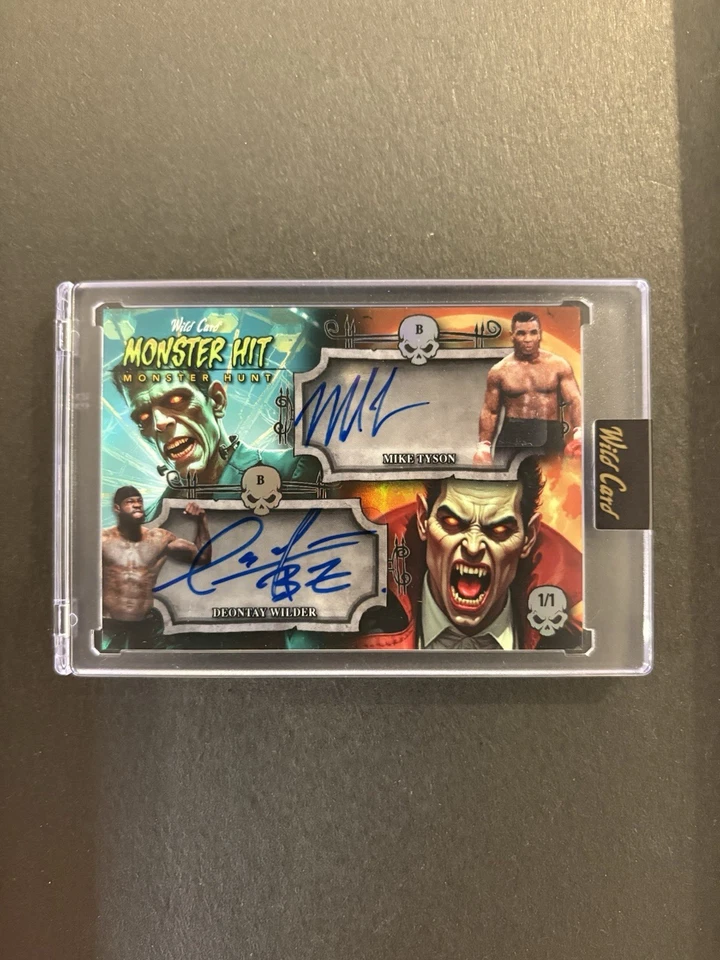 Mike Tyson & Deontay Wilder Wild Card Monster Hit Monster Hunt 1/1 Doble Automático Foto 1 de 2