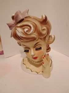 Rubens porcelain lady head planter/vaseVintage - Picture 1 of 7