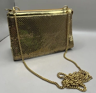 Bandolera vintage de malla dorada Whiting & Davis con cadena en tono dorado Foto 1 de 4