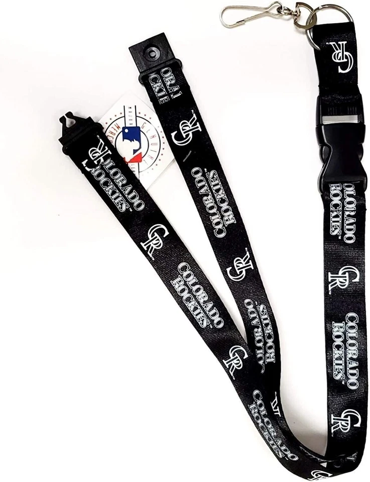 Colorado Rockies Blackout Design Premium Lanyard Keychain Double Sided... - Image 1 of 1