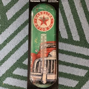 NEW! Gas & Oil TEXACO - Indoor Outdoor Metal Tin 17" Thermometer Nostalgic - Picture 1 of 6