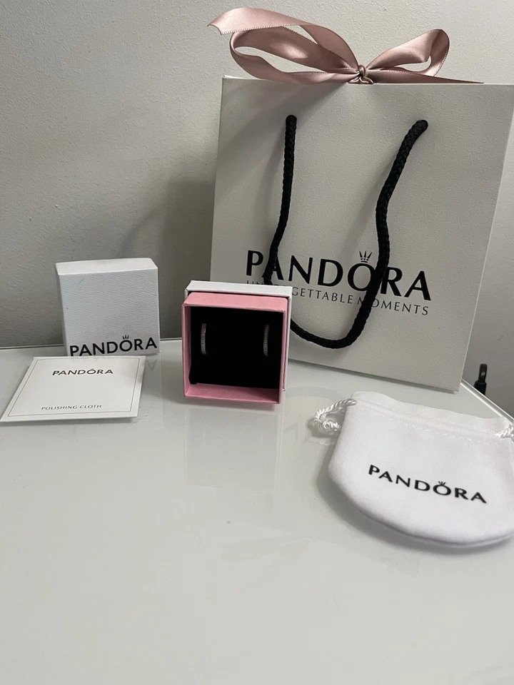 Pandora 296319cz Orecchini Cerchi Cuori scintillanti Argento - Immagine 1 di 4