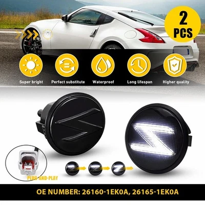 2X LED Fender Side Marker Sequential Turn Signal Light for 2003-2009 Nissan 350Z - Image 1 of 4