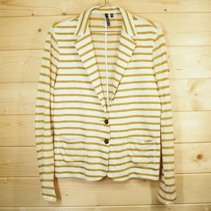 Woolrich John Rich Womens Small Lightweight Cotton Blend Mustard Stripe Cardigan - Picture 1 of 19