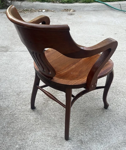 Vintage Solid Mahogany Jury Chair | Bank-Vault Strong | Gorgeous Lines | Amazing Cover