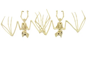 Hängende Vampir Fledermaus Skelette 2er Set Halloween Deko Requisiten gruselige Tiere - Bild 1 von 8
