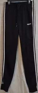Pantalones deportivos/de entrenamiento Adidas para mujer--pierna cónica/bolsillos--negro/blanco--XS - Imagen 1 de 3