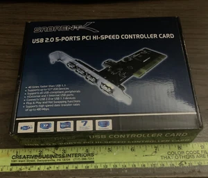 Sabrent SBT-ALI5Y 5-Port USB 2.0 PCI Card Adapter Expansion Card (SBT-ALI5Y) NEW - Picture 1 of 2