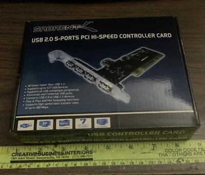 Sabrent SBT-ALI5Y 5-Port USB 2.0 PCI Card Adapter Expansion Card (SBT-ALI5Y) NEW - Image 1 of 2