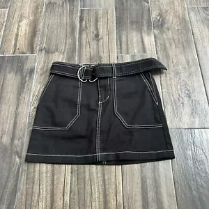 blue spice black mini skirt y2k size 0 white - Picture 1 of 5