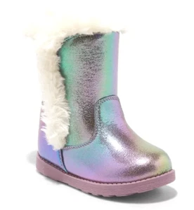 Cat & Jack Girls Katrina Toddler Faux Fur Shearling Tall Purple Winter Boots NWT - Picture 1 of 3