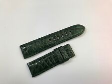 24mm/22mm Genuine Alligator Crocodile Leather Watch Strap Band - Dark Green
