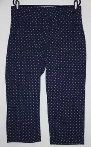 NWOT Lands' End Sz L (34x23) Dark Blue Polka Dot Starfish Stretch Pull On Pants - Picture 1 of 6