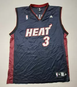 Maglia Miami Heat Adidas uomo XL nera Dwayne Wade senza maniche NBA basket - Foto 1 di 19