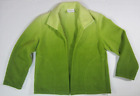 Linda Lundstrom Green Open Front Long Sleeve Pocketed Fleece Jacket Size Below