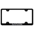Licensed Black Wide Body License Plate Frame - Laser Etched for Saturn