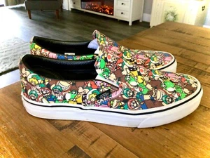 RARE VANS SUPER MARIO BROS GAME OVER SHOES SZ 8 MENS 9.5 WOMENS SLIP ON SNEAKERS - Picture 1 of 23