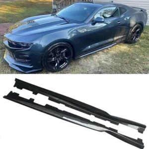 Real Carbon Fiber For 2016-2022 Chevy Camaro Side Skirts Rocker Panels ZL1 Style - Picture 1 of 7