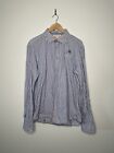 Scotch And Soda Men's Blue Striped The Time Long Sleeve Button Up Shirt Size Xxl