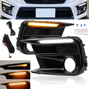 Fit 2018-2021 Subaru WRX STI Switchback Led DRL Sequential Fog Lights Bezel - Picture 1 of 12