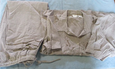 ERIKA 2 Piezas Pantalones Traje Mujer XL - Pantalones Capri Recortados Marrón y Blanco Foto 1 de 4