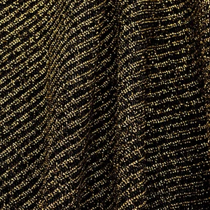 Tubo sin cortar de tela coja tejido acanalado negro y dorado vintage años 50 2,28 yardas. x 60 in. - Imagen 1 de 12