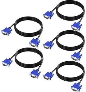 VGA Cable 5 Feet 5-Pack Male VGA to VGA Male Monitor Computer Cable Adapter C... - Picture 1 of 7