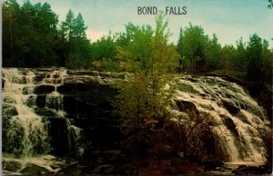 Postal BOND FALLS ONIONAGON RIVER PAULDING, Michigan MI cascada - Imagen 1 de 2