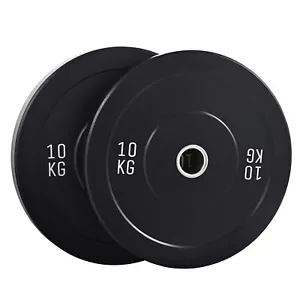 Twin 10 kg Olympic Bumper Plates for 2in Barbells Set of 2 Rubber Weight Plates - Picture 1 of 14