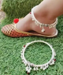 Indian Silver Plated Oxidised Ghungroo Sound anklet set for women & girls - Picture 1 of 1