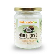500 ml Olio Di Cocco Biologico Pressato A Freddo Crudo Puro 100% Extra Vergine
