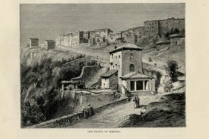 Stampa Antica 1875 = LAZIO = MARINO Veduta = Old Print Engraving - Picture 1 of 1