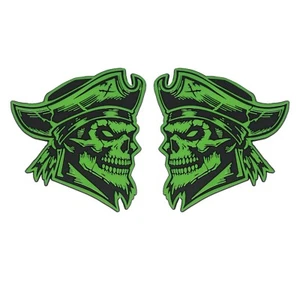Pirate Emblem Custom Badge 3D Decal Sticker Car Truck SUV Green Set of 2 - Bild 1 von 7