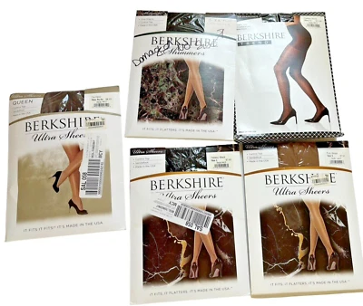 Crafting Lot Berkshire Lot of 5 Pairs Pantyhose In Packs Various Sizes Colors #6 - Image 1 of 4