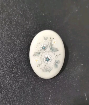 Rare LENOX 1.5" Floral Design Porcelain Pin - Image 1 of 3
