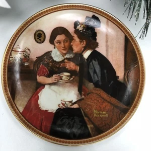 Vintage Collectible NORMAN ROCKWELL Plates Gossiping In The Alcove 1983 - Picture 1 of 4