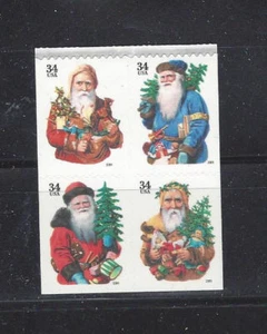 US Scott # 3537a - 3540a / Block of 4 Christmas Santa Convert DS Pane - Picture 1 of 1
