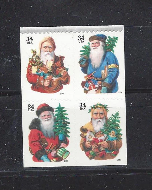 US Scott # 3537a - 3540a / Block of 4 Christmas Santa Convert DS Pane - Image 1 of 1