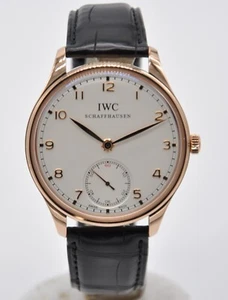 IWC Portuguese Hand-Wound 18k Rose Gold 44mm Hand Wound IW545409 Leather Tang - Picture 1 of 11