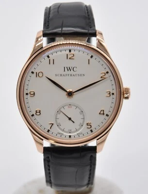 IWC Portuguese Hand-Wound 18k Rose Gold 44mm Hand Wound IW545409 Leather Tang - Image 1 of 4