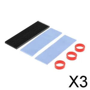 3x Kühlkörper Aluminium Kühlrippe mit Wärmeleitpad für M.2 NGFF NVMe 2280 - Photo 1/6