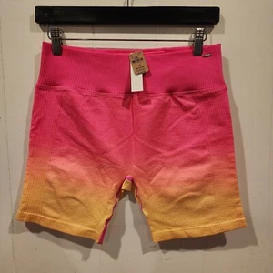 Victorias Secret PINK Seamless High-waisted Ribbed Bike Shorts Size LARGE (NWT) - Picture 1 of 9