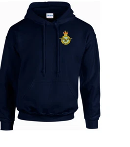 Felpa con cappuccio maglietta ricamata Royal Air Force Raf Crest Regno Unito britannico - Foto 1 di 24