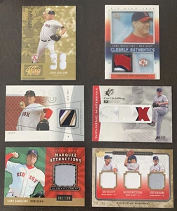 Curt SCHILLINGš„Jersey Patch Lot (6) UD Fleer Leaf /38 /50 /75 /99 /199 Red Sox - Picture 1 of 10